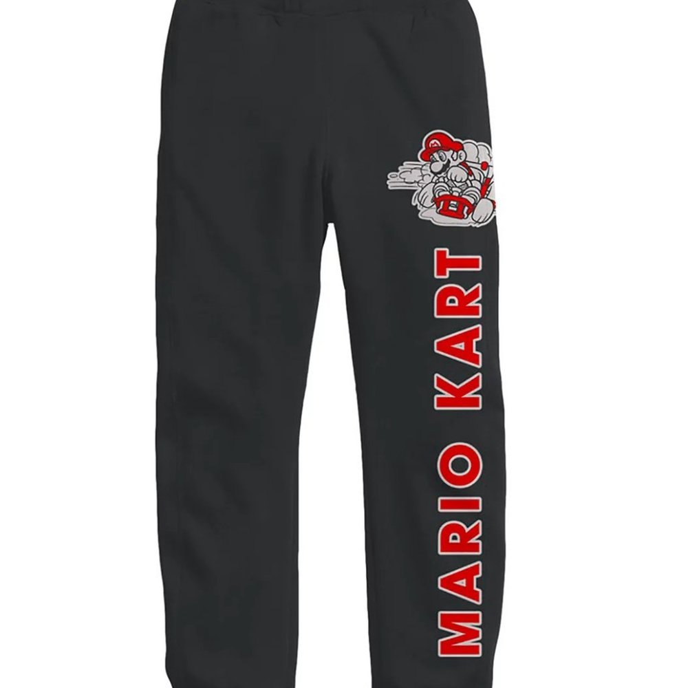 Boys Mario Kart Jogging Pants Grey Fifth Sun Sweatpants Kids Elastic waistband